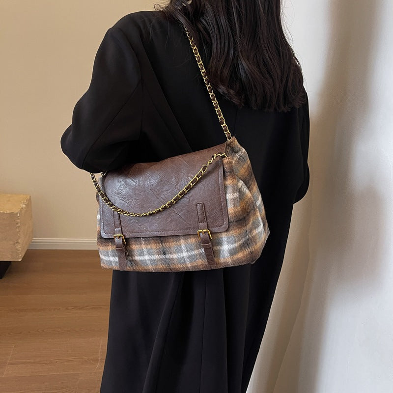 Fashion Check Pattren All-match Tote Bag