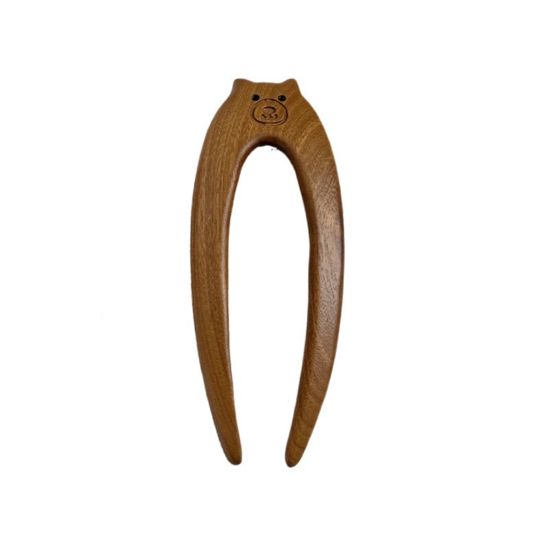 Kitten Double Hairpins Sandalwood Hairpin
