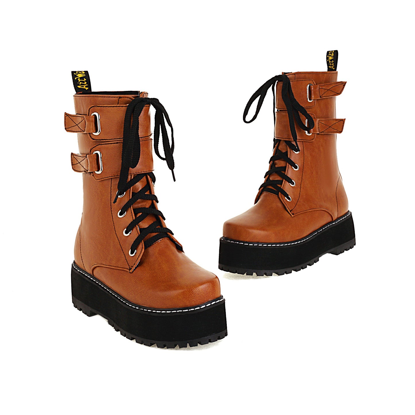 New Women's Fashion Thick Sole Plus Size Side Zipper Boots