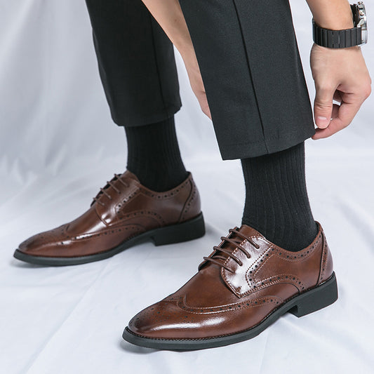 British Style Pointed Leather Shoes
