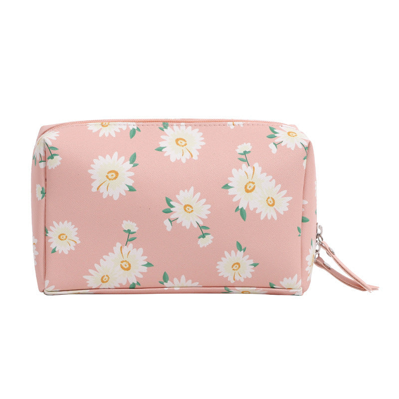 New PU Hand Cosmetic Bag Small Daisy