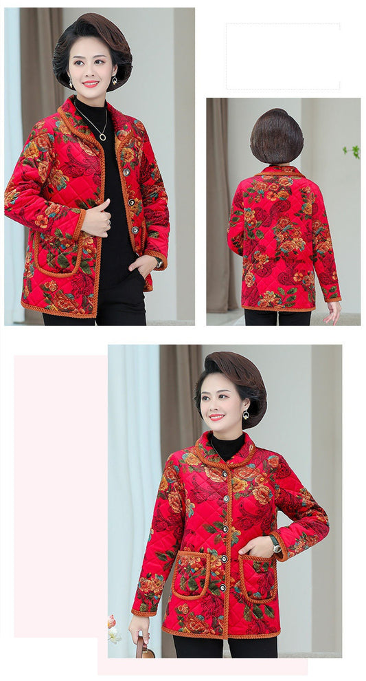Winter Velvet Thickened Women's Short Cotton Padded Jacket Coat