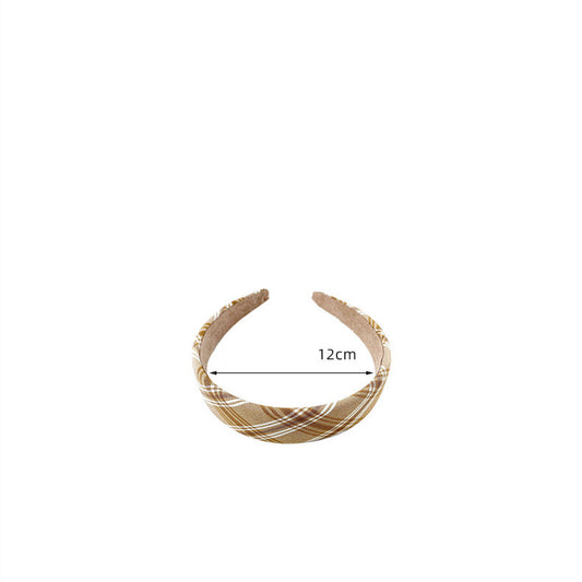 Wide Version Thick Solid Color Striped Plaid Headband