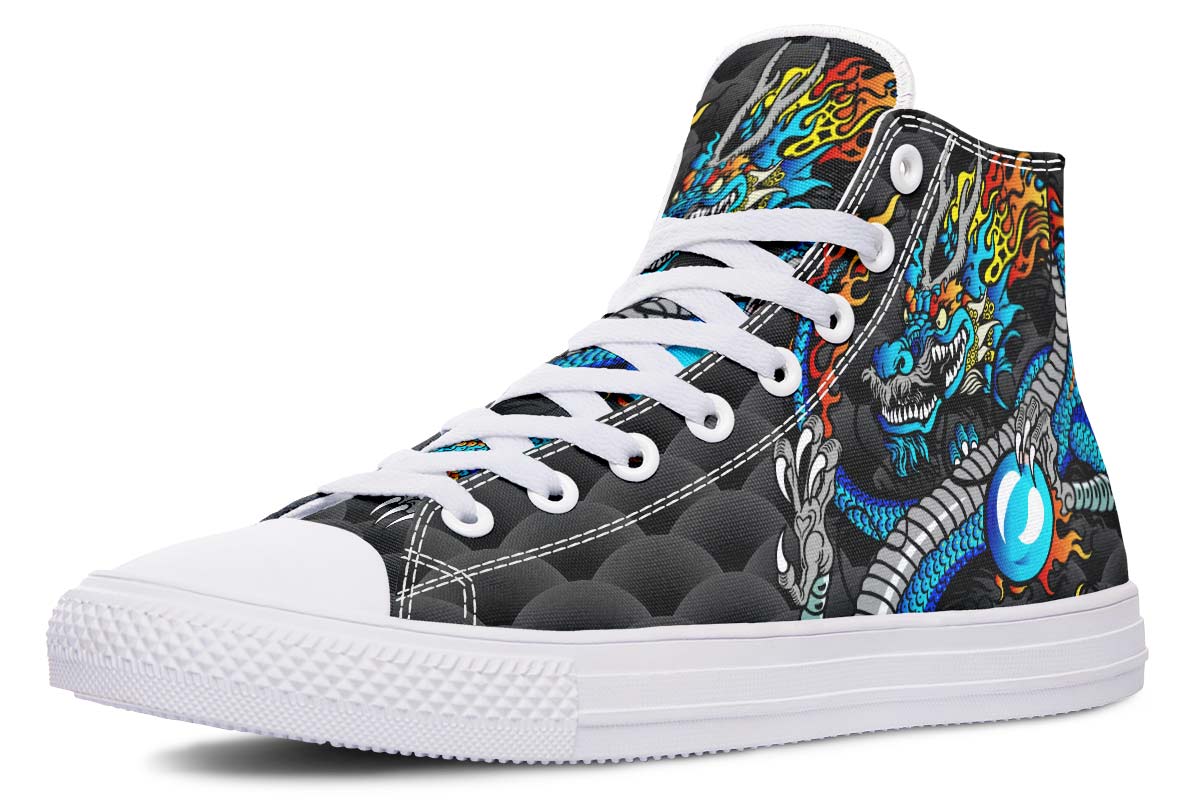 Men's And Women's Fashion Color Printing High-top Canvas Shoes