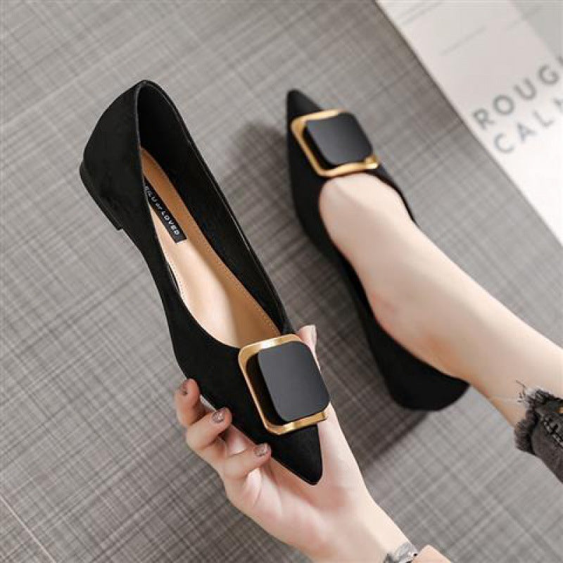 Four Seasons Shoes Working Black Soft Sole Fla