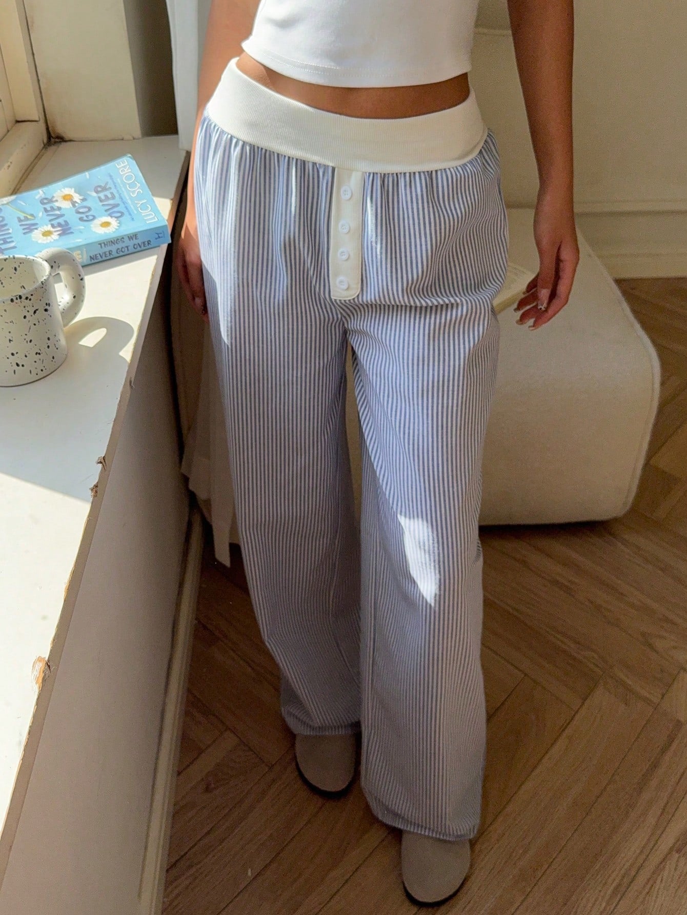 Women's Casual Striped Wide Leg Pants