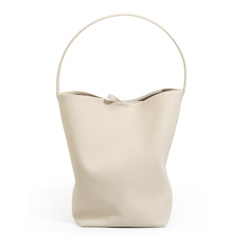 Idle Style Leather Large Capacity One-shoulder Bucket Bag