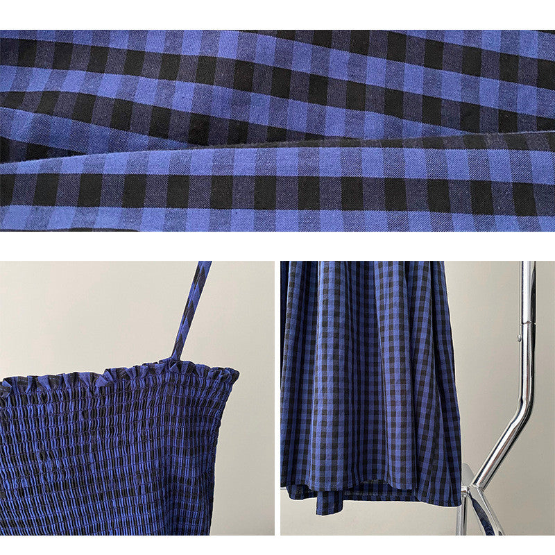 Suspender Dress Pleated Waist Slimming Maxi Skirt