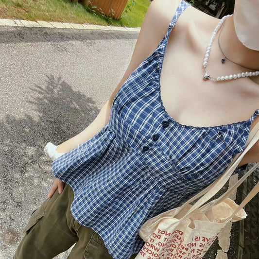 Trestjernet plaid camisole til kvinder
