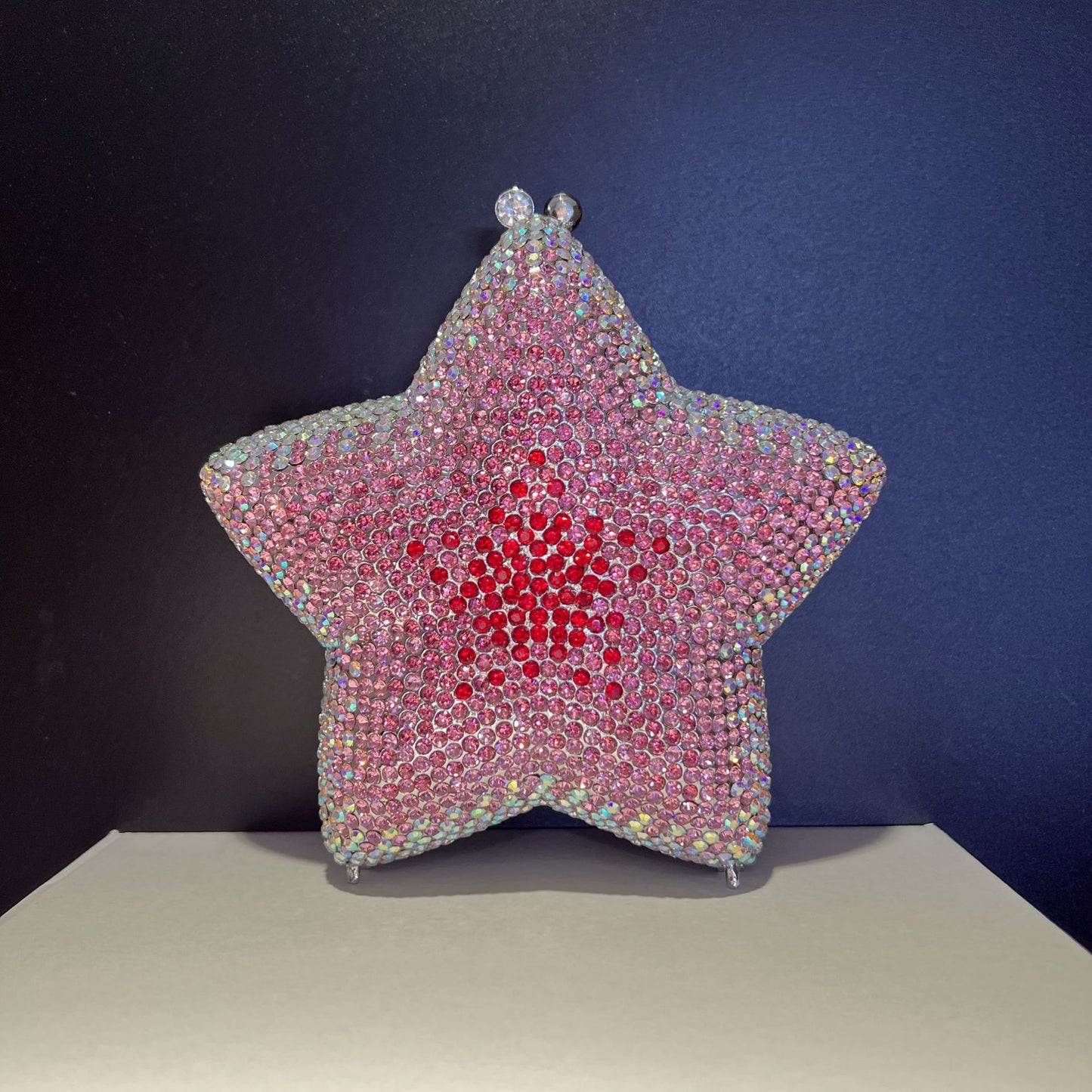 Lille stjernebesat diamantmiddag fuld diamant håndtaske