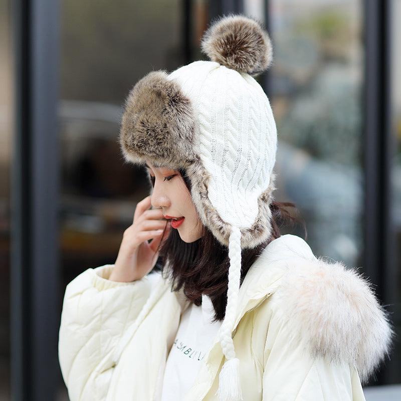 Outdoor Ladies Versatile Knitted Sweater Hat