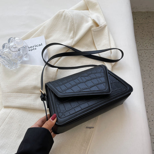 Stone Pattern Square Bag All-match One-shoulder High Sense