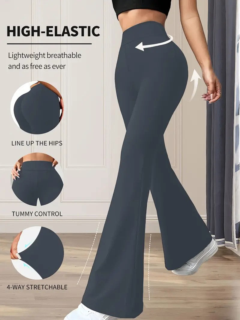 Dame Flared Yogabukser Med 3D Print