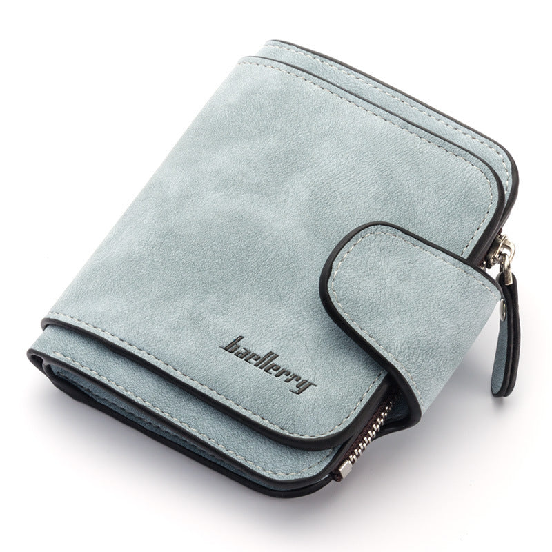 Ladies Wallet New Buckle Frosted Leather Cute