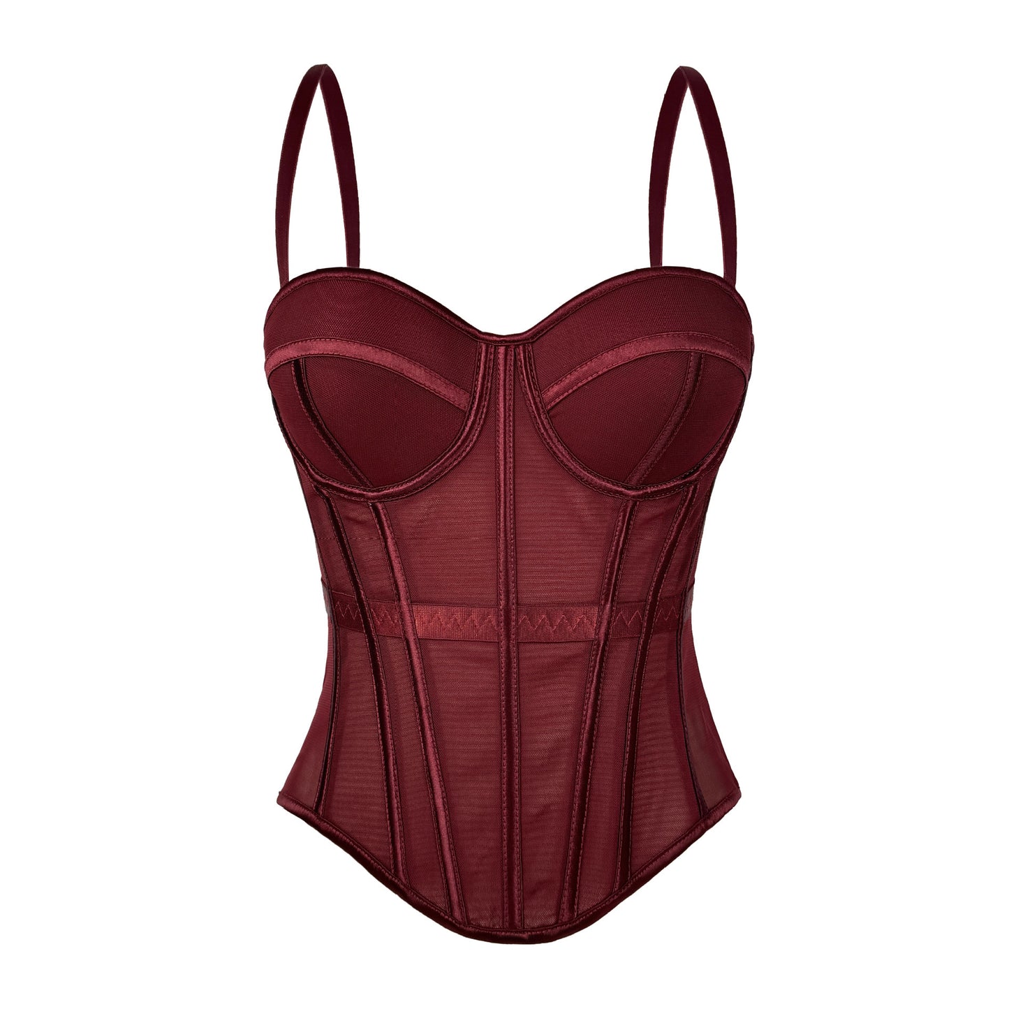 European And American Solid Color Fashion Fishbone Corset Waist-tight Slimming Mesh Camisole
