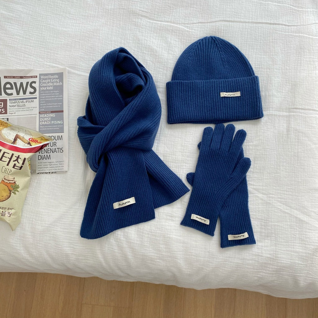 Winter 3-piece Set In Solid Color With Extra Padding For Warmth