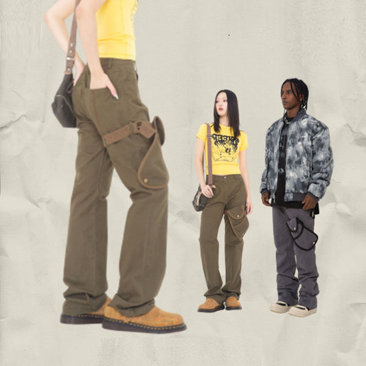 Loose Straight Design Personality Trendy Casual Trousers