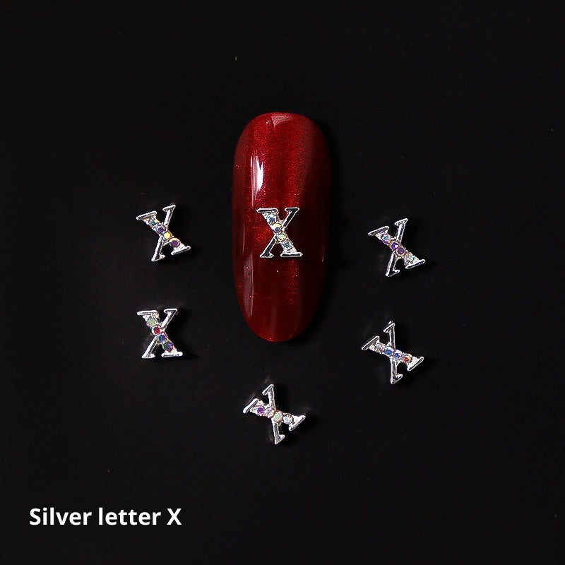 26 Letter Alloy Nail Ornament Nail Crystal