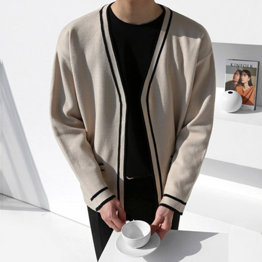 Sweater i koreansk stil løs afslappet trendsweater cardiganjakke