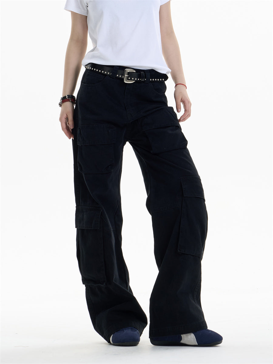 Multi-pocket Cargo Pants Women's Loose Wide Leg Straight Casual Pants