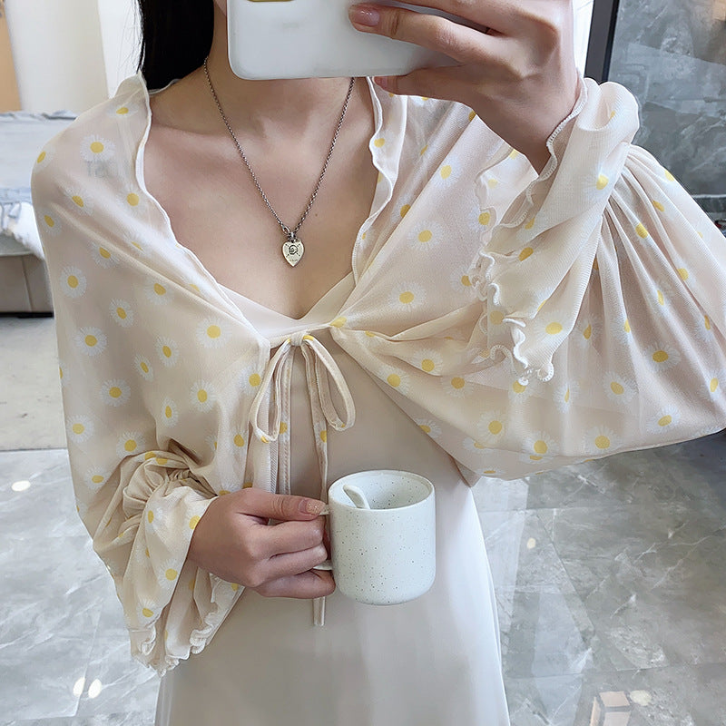 Sun Protection Clothing With Silk Scarf Women's Sun Protection Sleeves