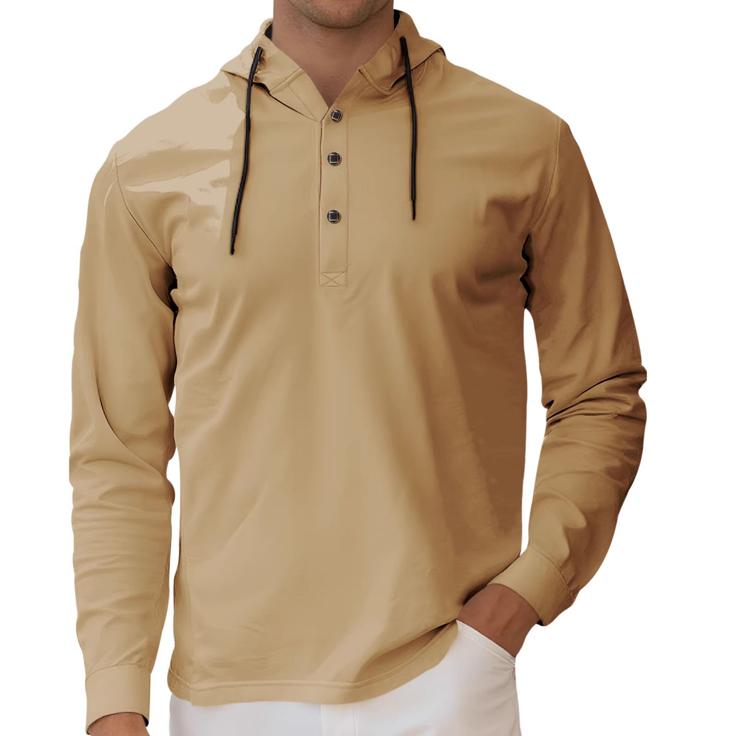 Fashionable Casual Half-cardigan Hoodie Long-sleeve Shirt