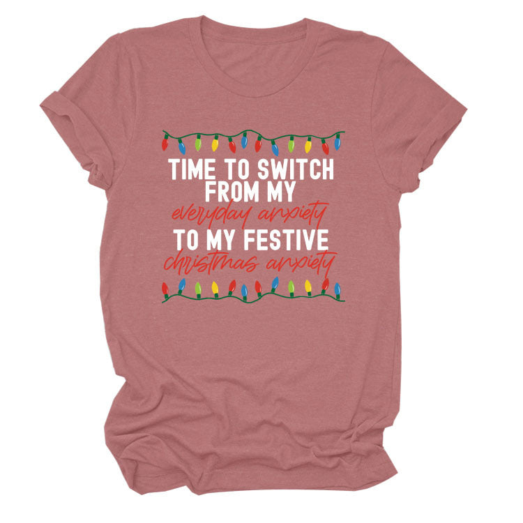 Pattern Printing Casual Short-sleeved T-shirt Women's Tops