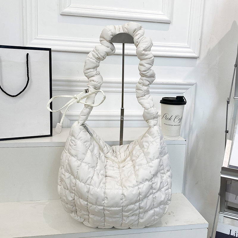 Pleated Cloud Bag Female Fashion Down Jacket Bubble Bag
