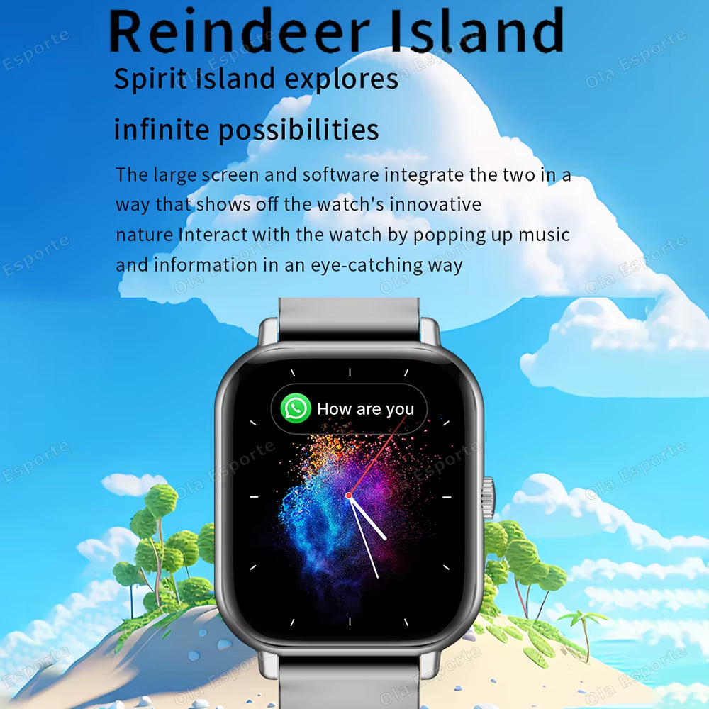 New Smart Watch Men Women Dynamic Island 1.83-Inch Full Touch Screen Health Monitoring Sports Tracker Bluetooth Calls Smartwatch