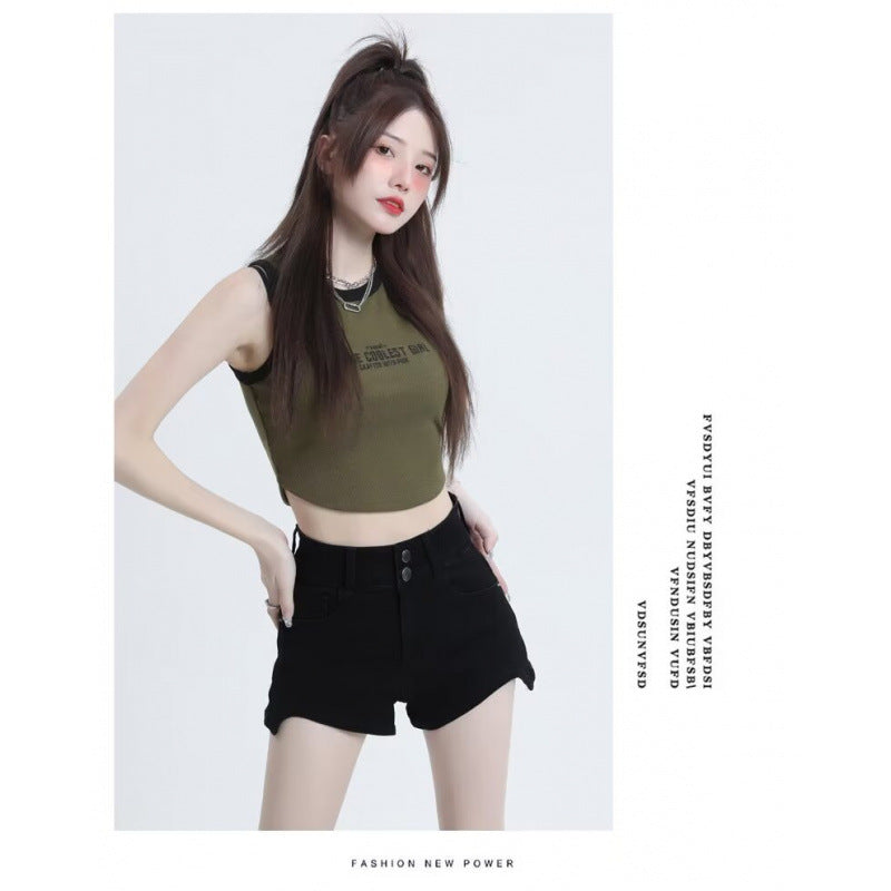 Stylish Minimalist Casual Design Womens Denim Shorts