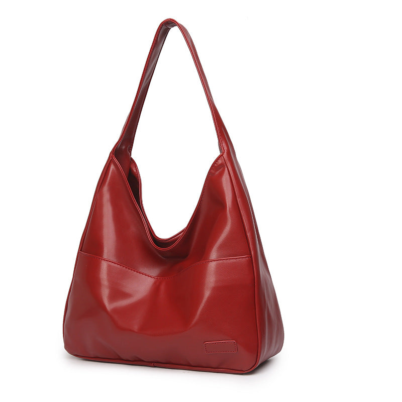 PU Tote Bag Large Capacity Women's Simple Shoulder Bag