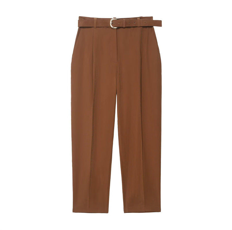 Summer European And American Style With Belt Draping Pants For Women