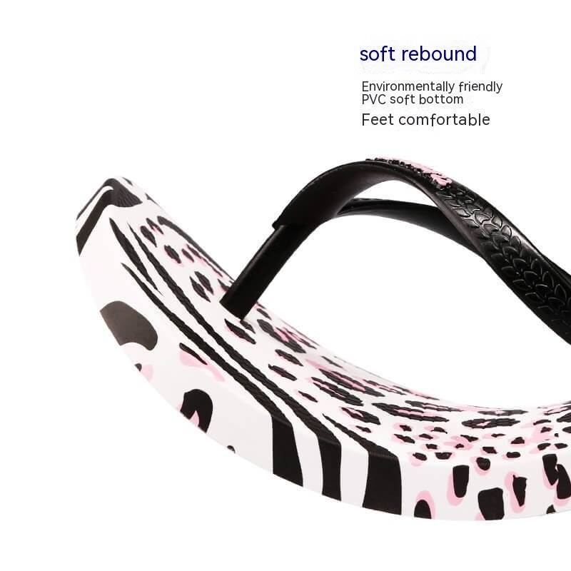 Women's Leopard Flip Flops Non-slip Slippers Summer Flip-flops Women
