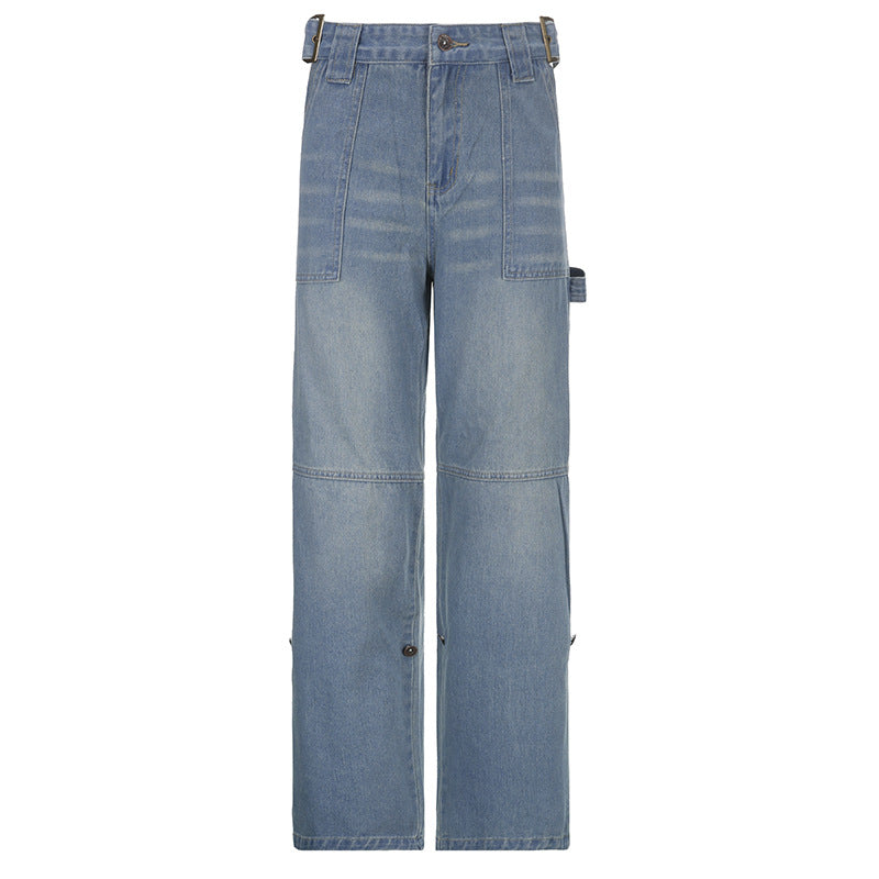Trendy Women's Blue Hollow Design Personality