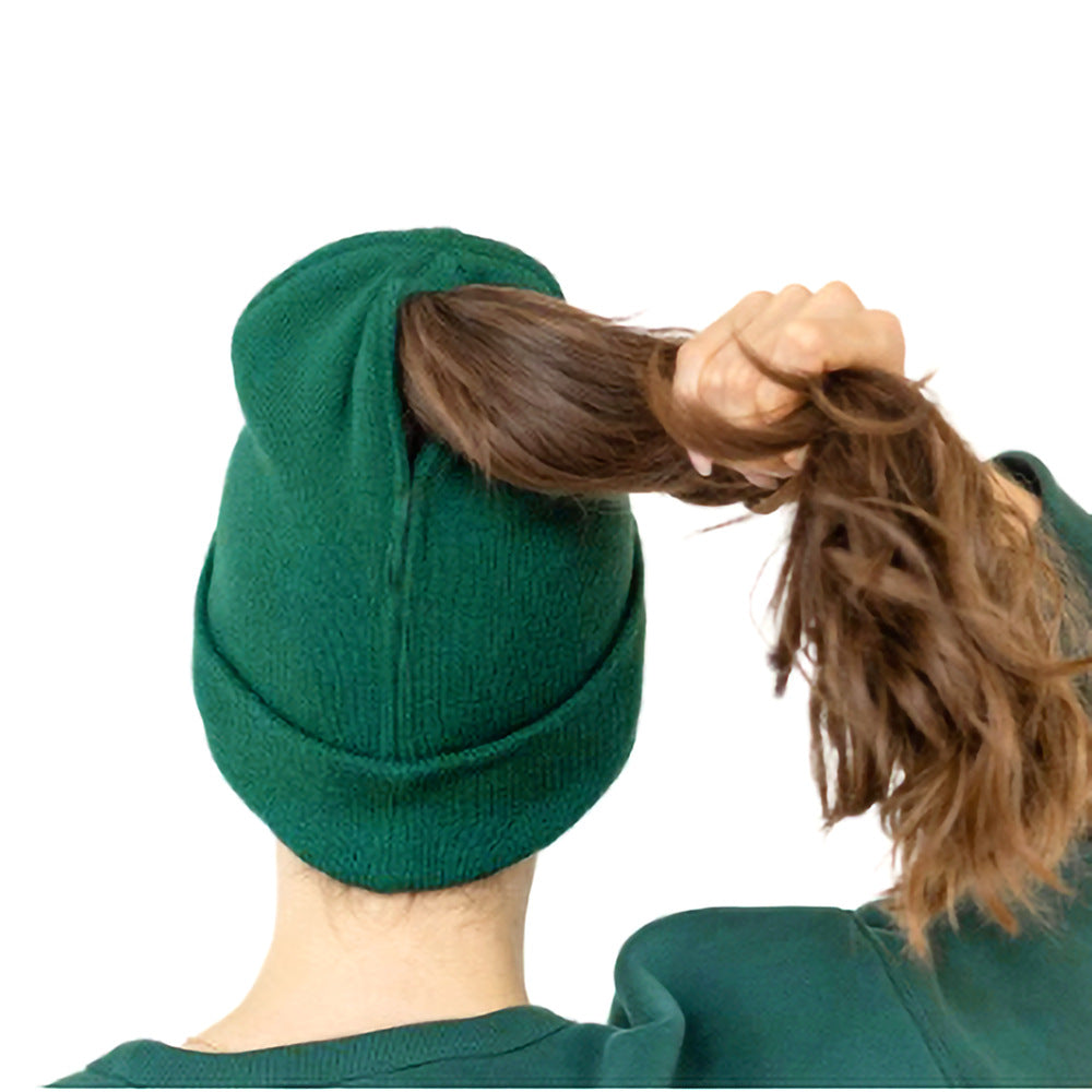 Open-ended Ponytail Knitted Sports Wool Pullover Women's Magnetic Snap Caplightweight And Convenient