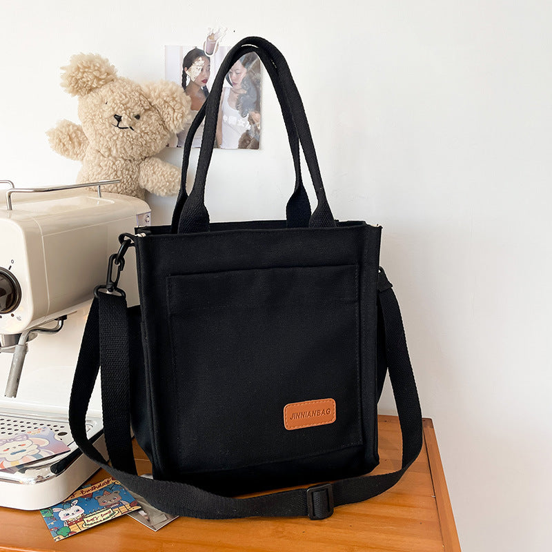 Women's Fashionable And Versatile Solid Color Thousand Layer Canvas Bag
