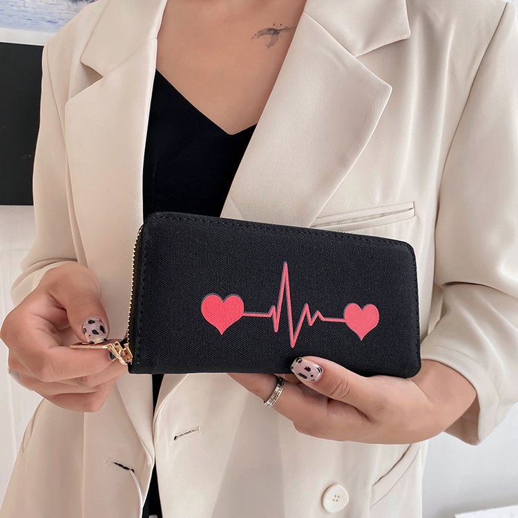 Two Foldable Canvas Student Cute Simple Wallet