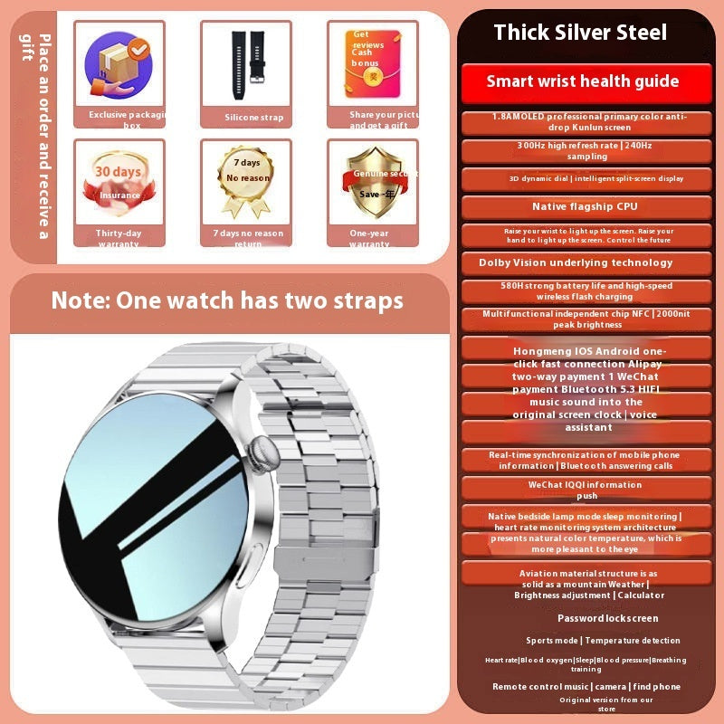 Smartwatch Bluetooth-opkald Puls Blodtryk Multifunktion