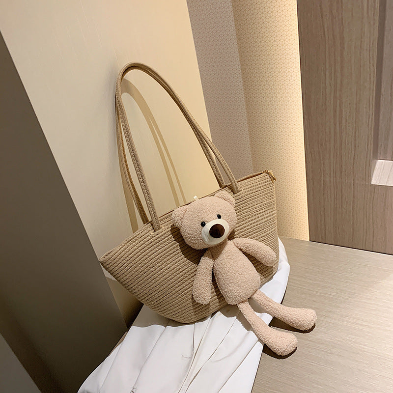 Woven Bag Large Capacity Cute Cotton And Linen