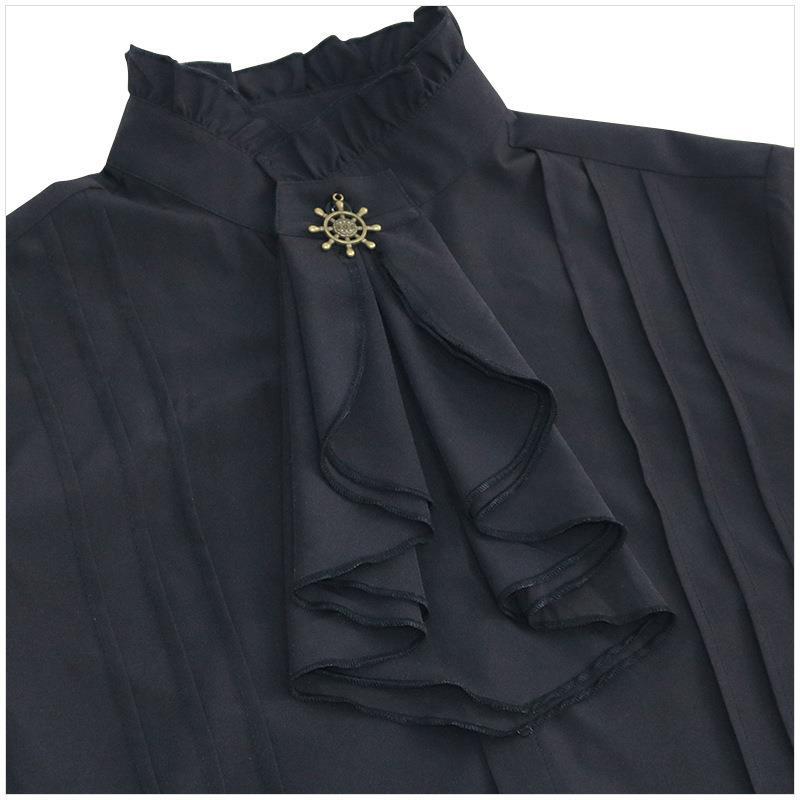 European Medieval Samurai Scarf Lantern Sleeve Shirt