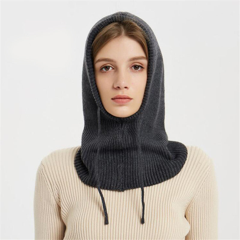 New Autumn And Winter Women's Hat Scarf All-in-one Pullover Cap Bib Fashion Wool Knitted Cap