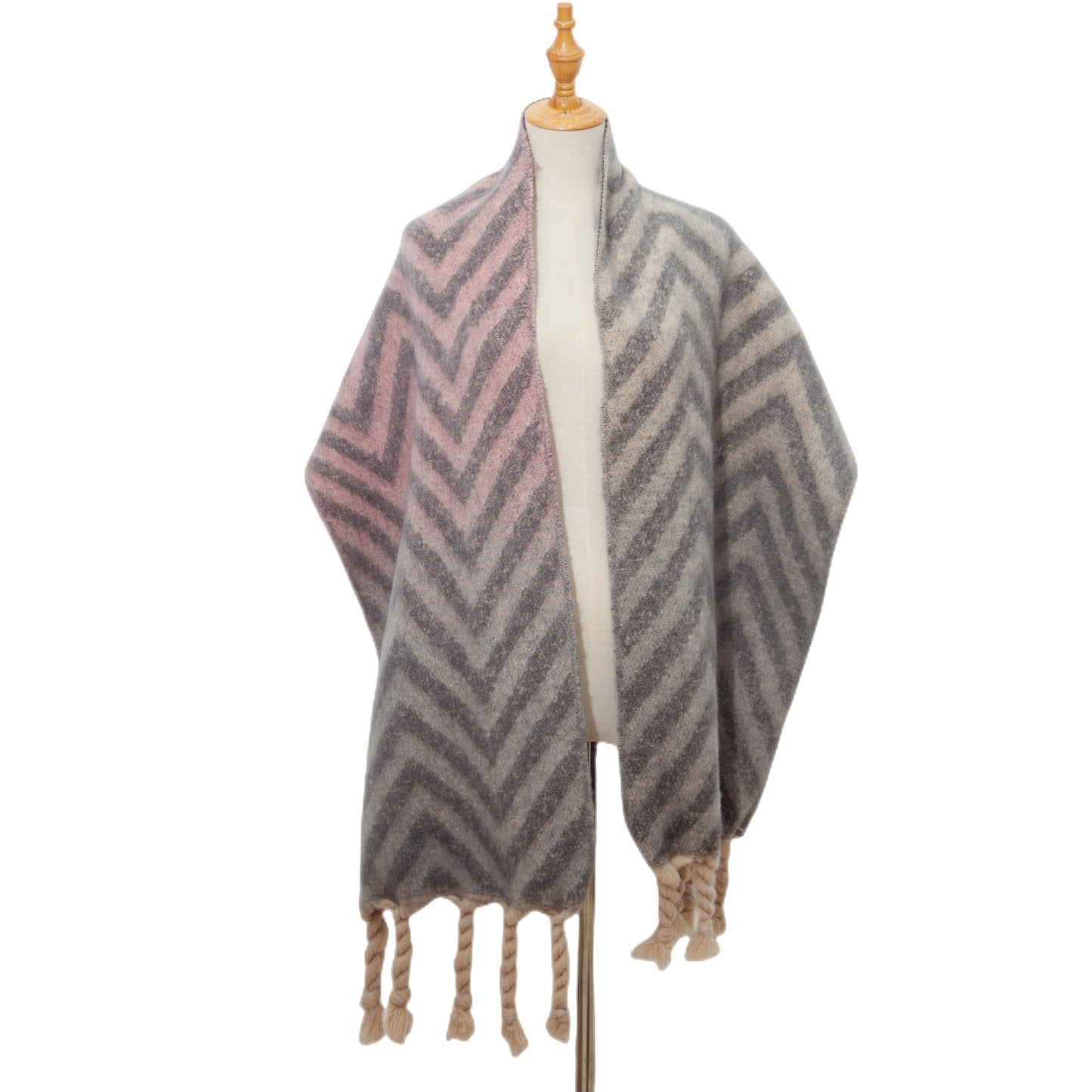 Europæisk og amerikansk efterår og vinter knyttet grov fletning imiteret mohair jacquard