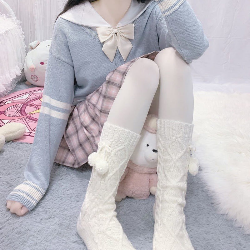 Japanese Soft Girls Pile Stockings In Middle Tube