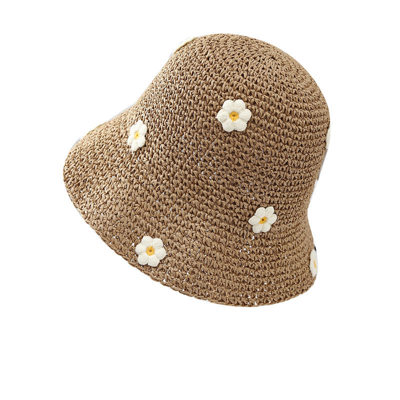 Sweet Cute Little Blue Flower Female Big Brim Seaside