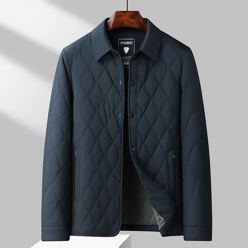 Men's Mulberry Silk Cotton Diamond-patterned Outerwear
