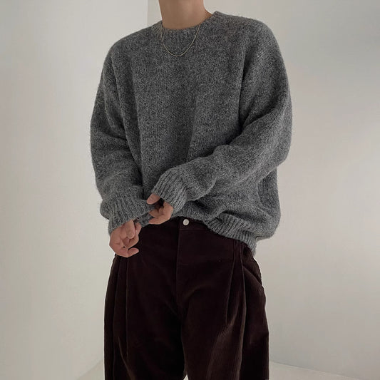Round Neck Sweater All-match Drop-shoulder Sleeve Loose