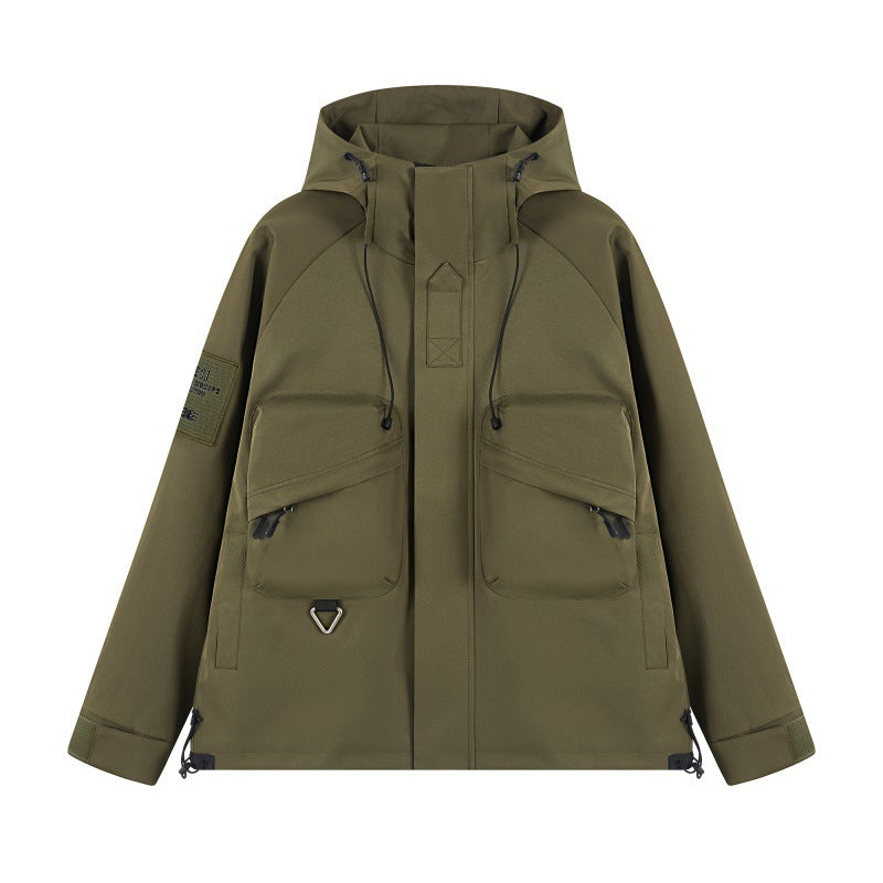 Tooling Style Shell Jacket Coat And Trench Hoodie