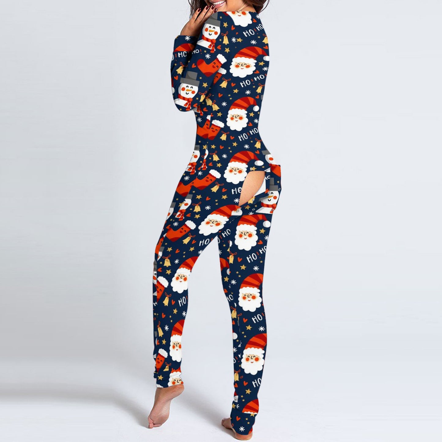 Women's Halloween Functional Button Flap Jumpsuit