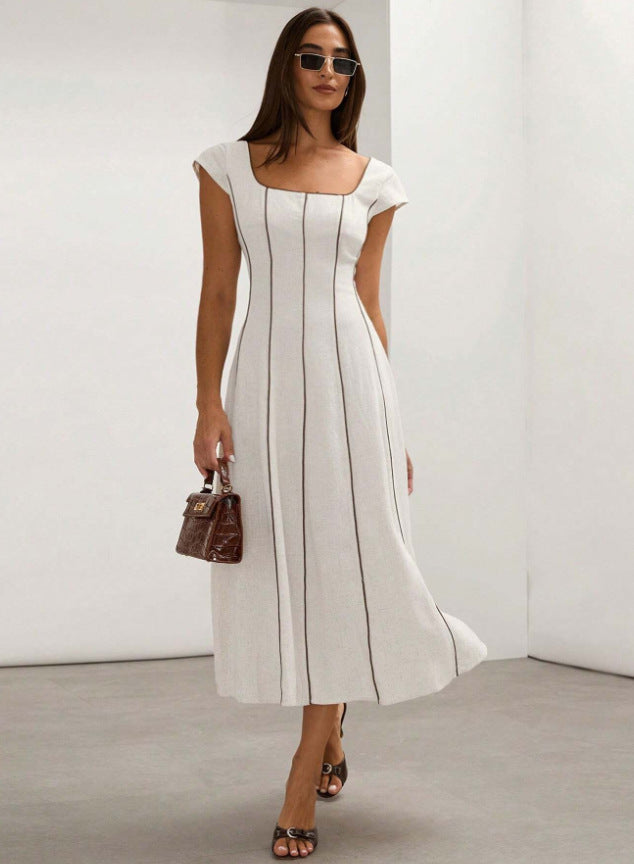 Women's Fashionable Printed Sexy Backless Slip Dress