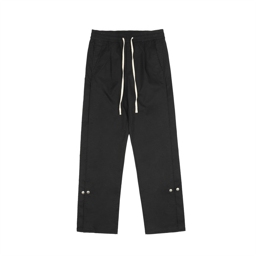 Elastic Waist Loose Straight Pants Street Trend Patchwork